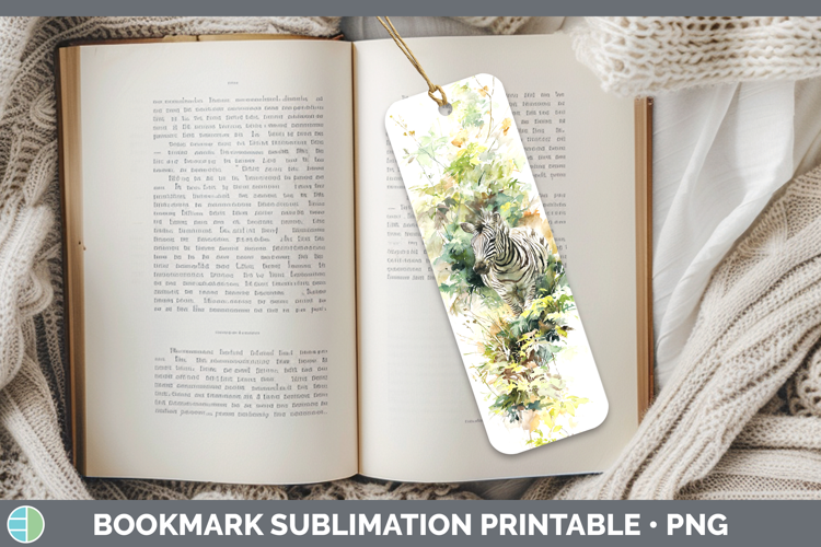 Zebra Safari Sketch Bookmark Sublimation Design