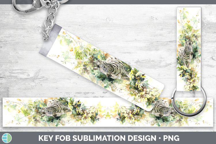 Zebra Safari Sketch Key Fob Sublimation Design