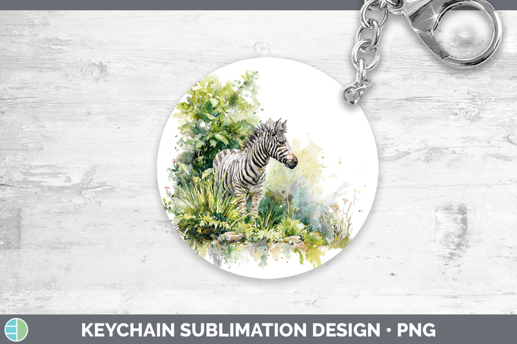 Zebra Safari Sketch Keychain Sublimation Design