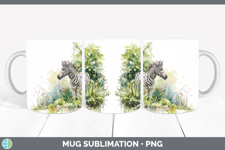 Zebra Safari Sketch Mug Wrap Sublimation Design