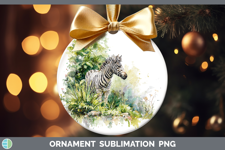 Zebra Safari Sketch Ornament Sublimation Design