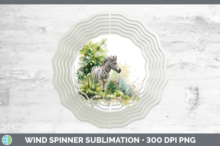 Zebra Safari Sketch Wind Spinner Sublimation Design