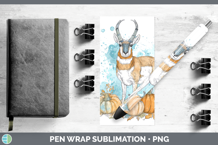 Safari Splash Halloween Antelope Pen Wrap Sublimation Pen De