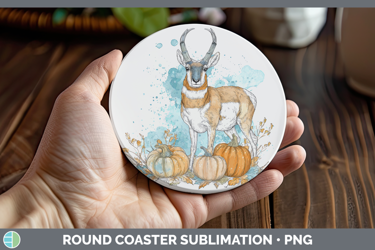 Safari Splash Halloween Antelope Round Coaster Sublimation C