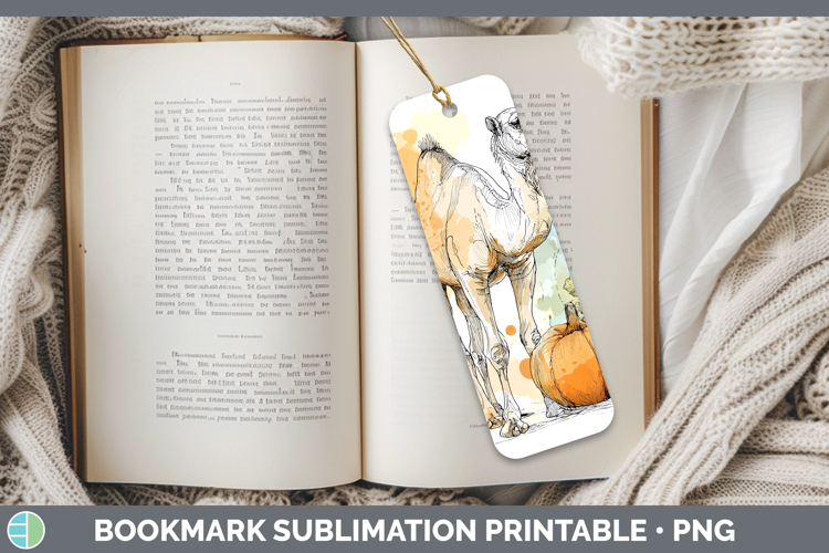 Safari Splash Halloween Camel Bookmark Sublimation Printable