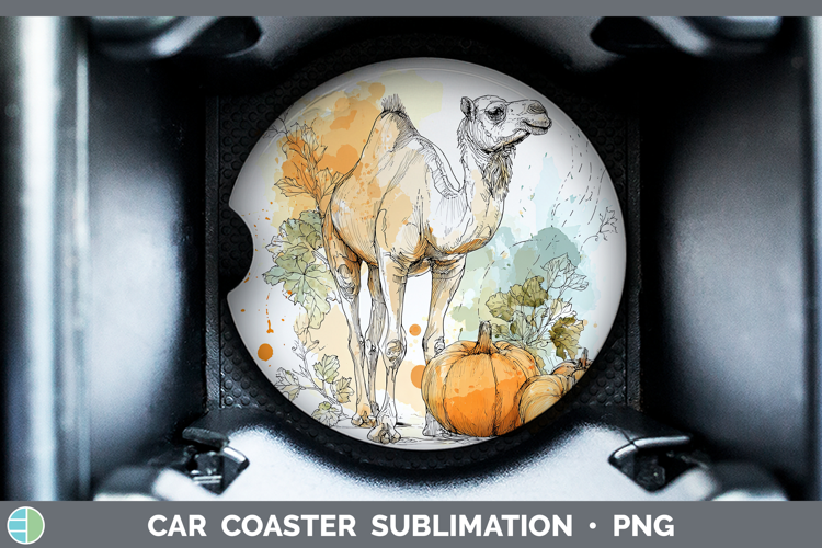Safari Splash Halloween Camel Car Coaster Sublimation Desig
