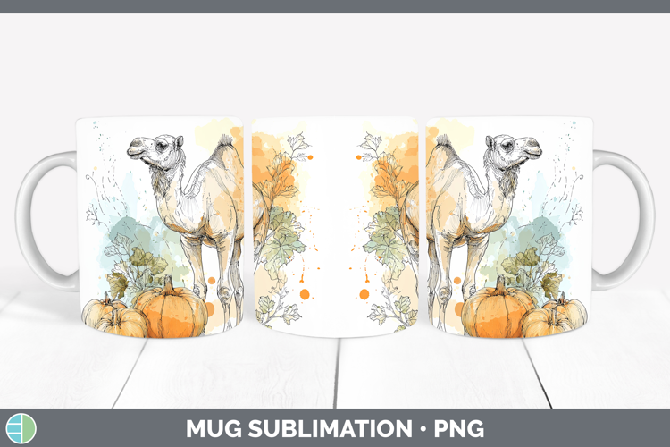 Safari Splash Halloween Camel Mug Wrap Sublimation Coffee Cu