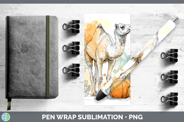 Safari Splash Halloween Camel Pen Wrap Sublimation Pen Desig
