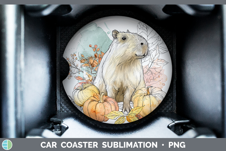 Safari Splash Halloween Capybara Car Coaster Sublimation De