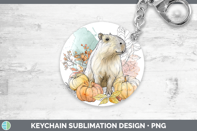 Safari Splash Halloween Capybara Keychain Sublimation Keyrin