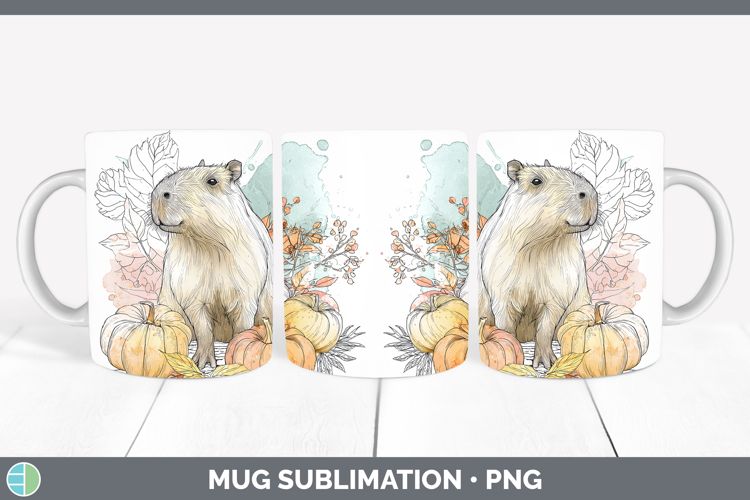 Safari Splash Halloween Capybara Mug Wrap Sublimation Coffee