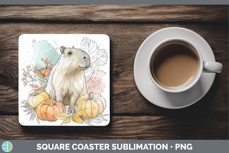 Safari Splash Halloween Capybara Square Coaster Sublimation