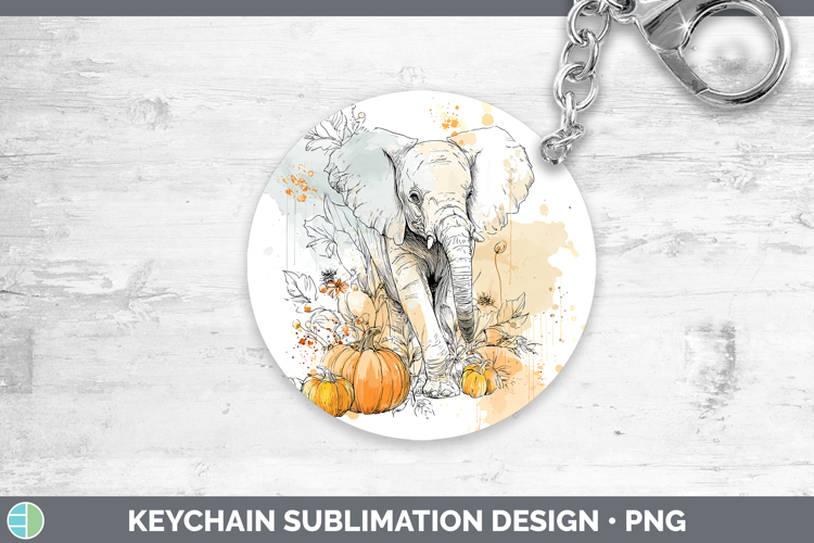 Safari Splash Halloween Elephant Keychain Sublimation Keyrin