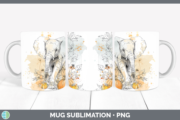 Safari Splash Halloween Elephant Mug Wrap Sublimation Coffee