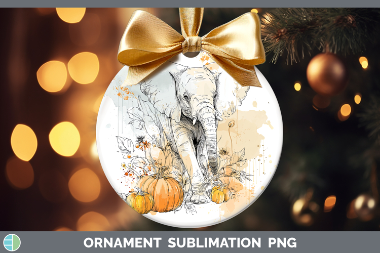 Safari Splash Halloween Elephant Ornament Sublimation Bauble