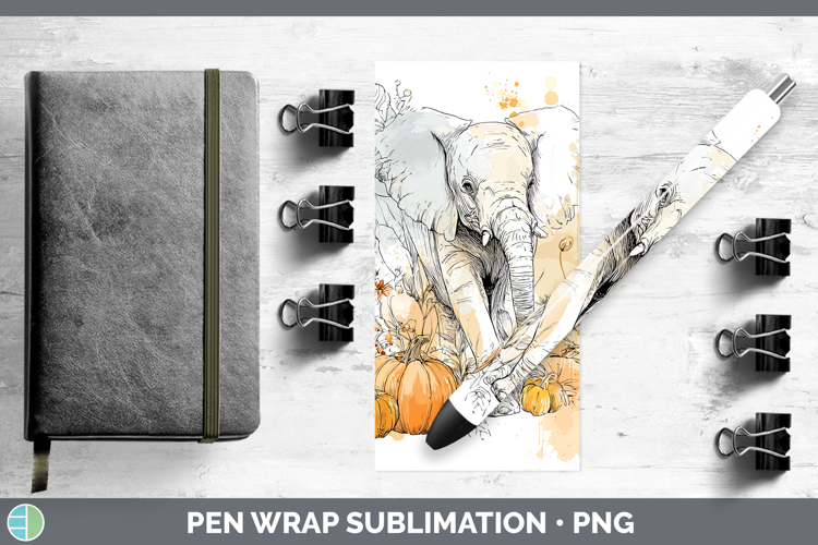 Safari Splash Halloween Elephant Pen Wrap Sublimation Pen De