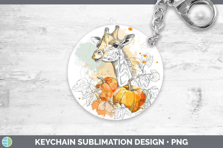 Safari Splash Halloween Giraffe Keychain Sublimation Keyring