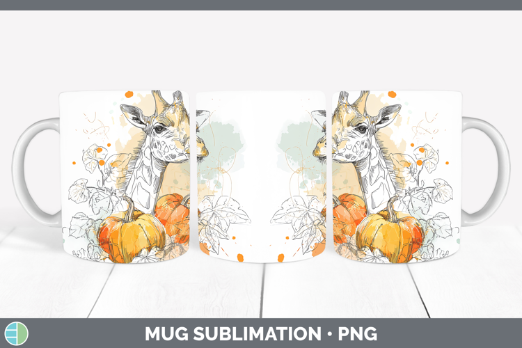 Safari Splash Halloween Giraffe Mug Wrap Sublimation Coffee