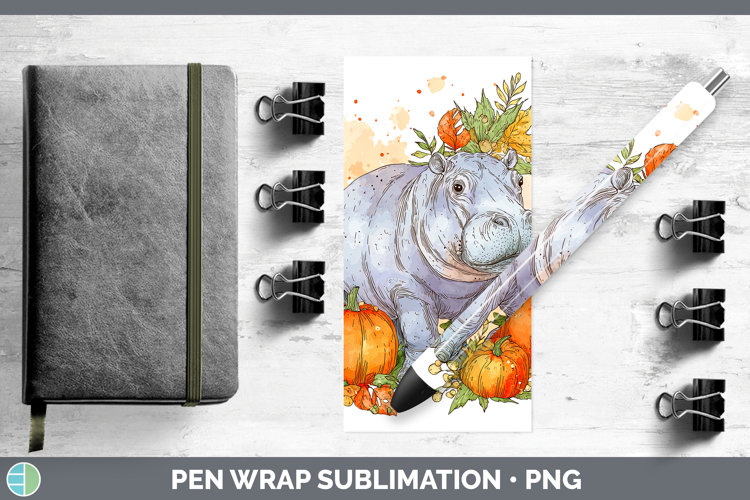 Safari Splash Halloween Hippo Pen Wrap Sublimation Pen Desig