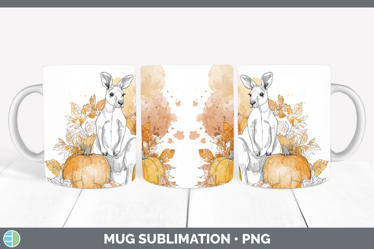 Safari Splash Halloween Kangaroo Mug Wrap Sublimation Coffee