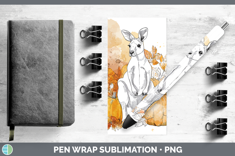 Safari Splash Halloween Kangaroo Pen Wrap Sublimation Pen De