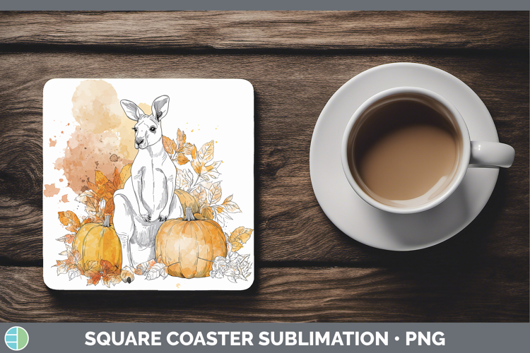 Safari Splash Halloween Kangaroo Square Coaster Sublimation