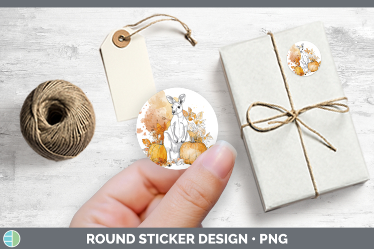 Safari Splash Halloween Kangaroo Stickers | Round Labels Des