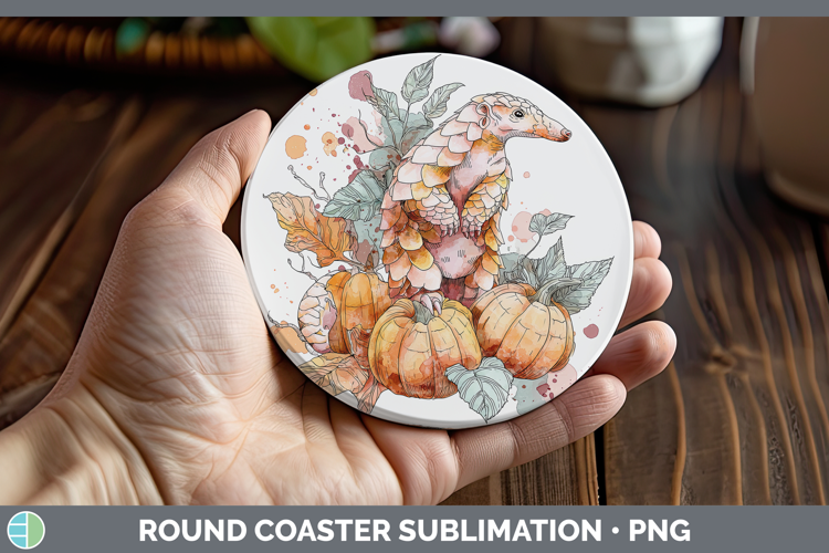 Safari Splash Halloween Pangolin Round Coaster Sublimation C