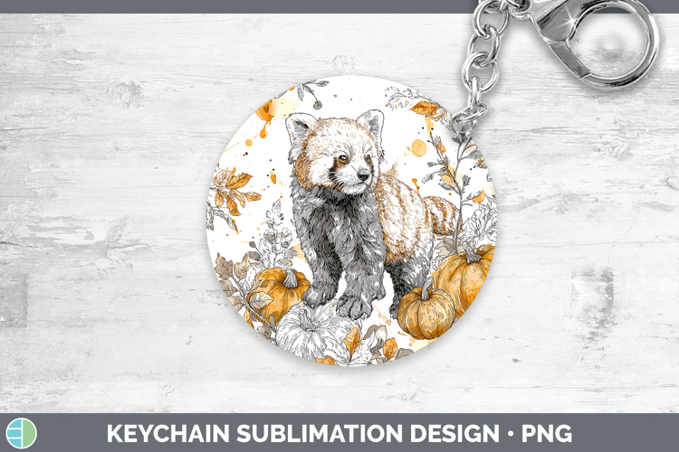 Safari Splash Halloween Red Panda Keychain Sublimation Keyri