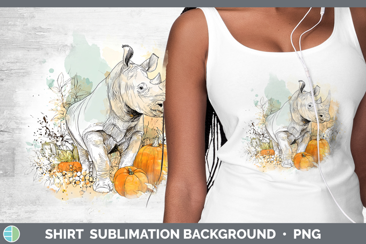 Safari Splash Halloween Rhino Shirt Sublimation Background D