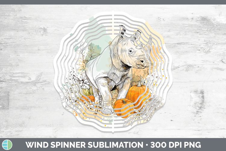 Safari Splash Halloween Rhino Wind Spinner Sublimation Spinn