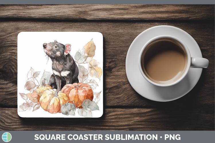 Safari Splash Halloween Tasmanian Devil Square Coaster Subli