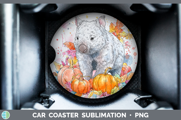 Safari Splash Halloween Wombat Car Coaster Sublimation Desi