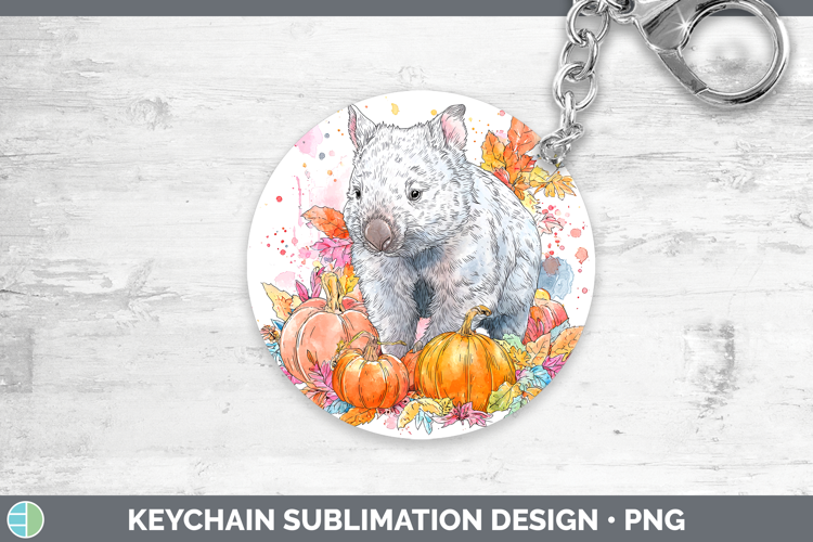 Safari Splash Halloween Wombat Keychain Sublimation Keyring