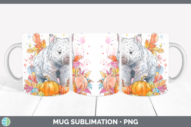 Safari Splash Halloween Wombat Mug Wrap Sublimation Coffee C