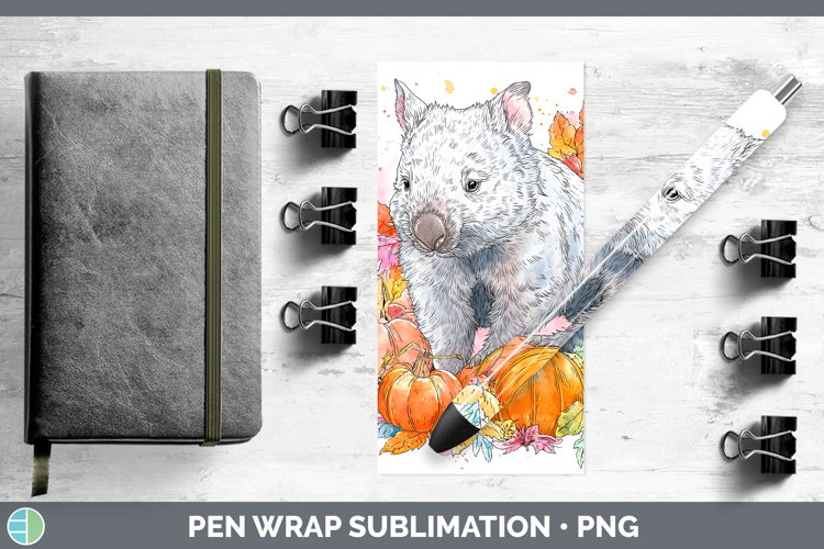 Safari Splash Halloween Wombat Pen Wrap Sublimation Pen Desi