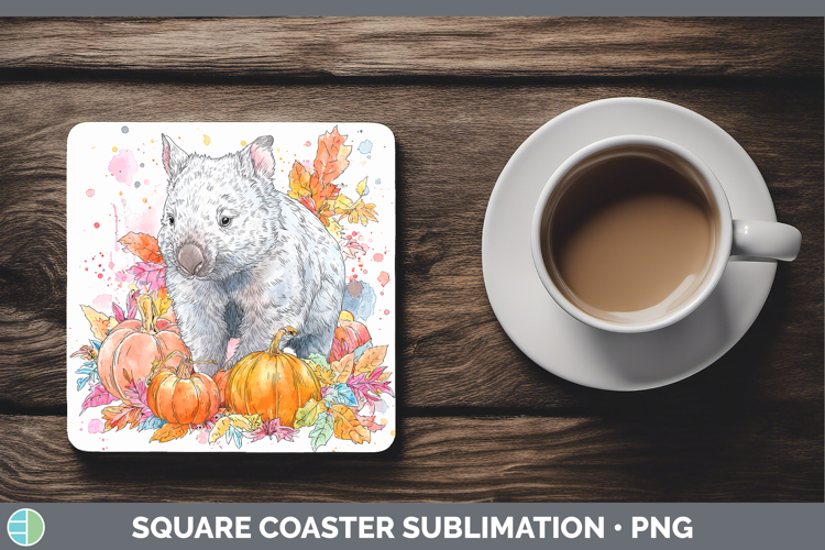 Safari Splash Halloween Wombat Square Coaster Sublimation Co