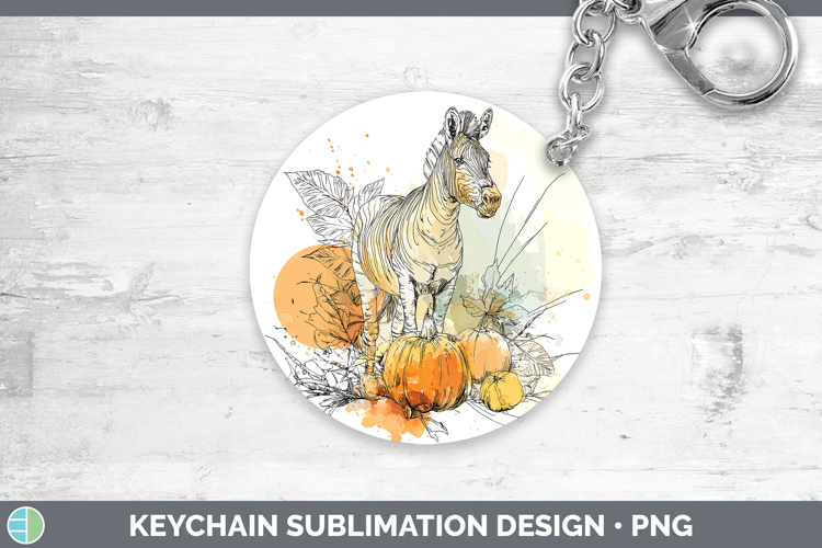 Safari Splash Halloween Zebra Keychain Sublimation Keyring D