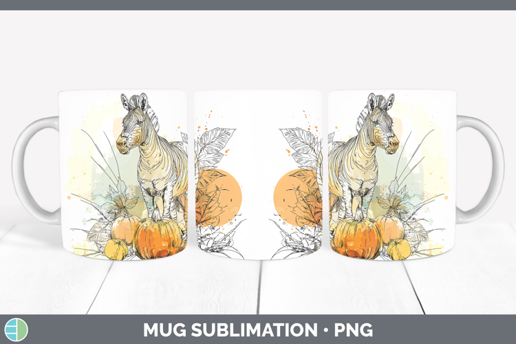 Safari Splash Halloween Zebra Mug Wrap Sublimation Coffee Cu