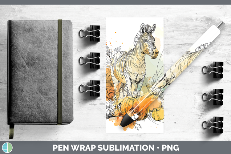 Safari Splash Halloween Zebra Pen Wrap Sublimation Pen Desig