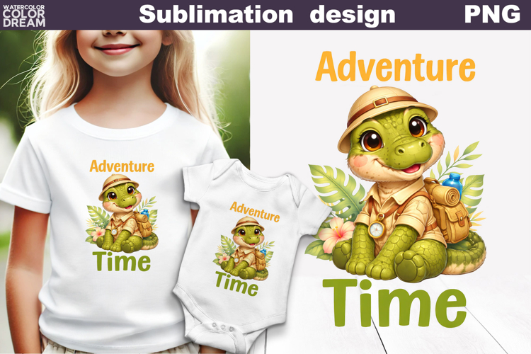 Safari Crocodile Clipart | Kids Adventure Sublimation
