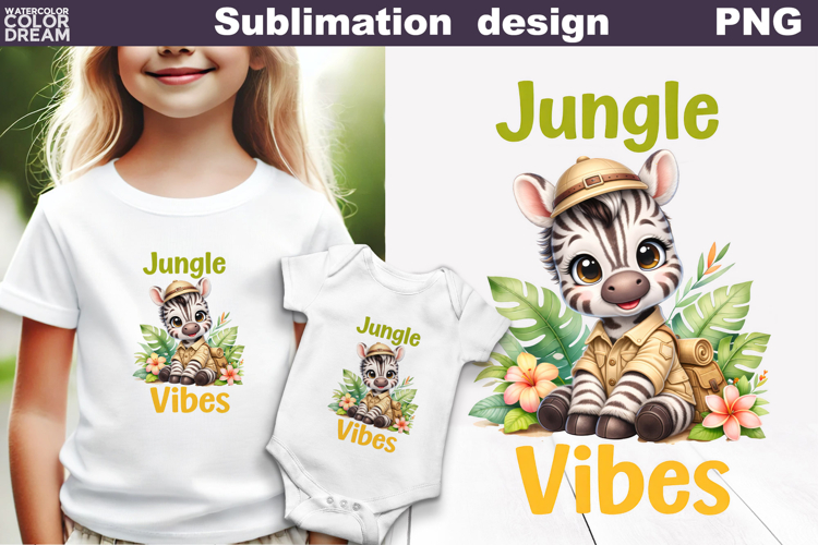 Jungle Cute Zebra | Safari Kids Sublimation