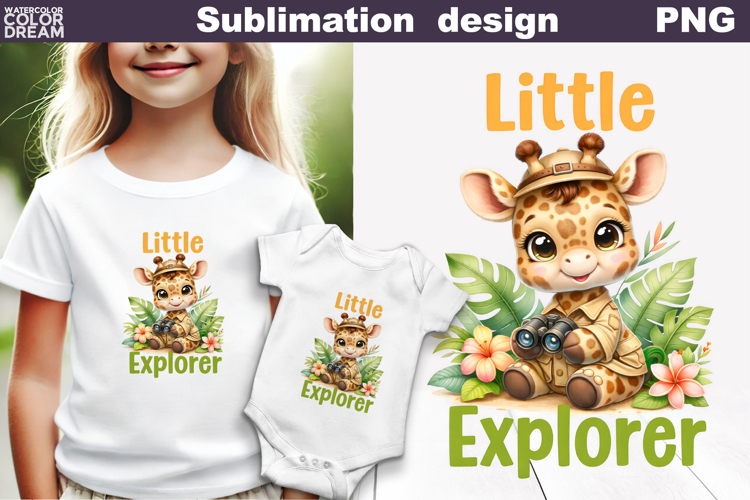 Jungle Cute Giraffe | Safari Kids Sublimation