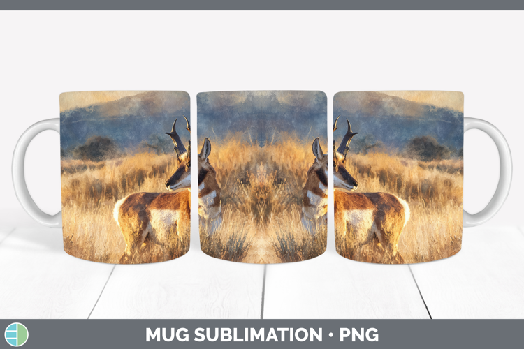 Antelope Safari Sunset Mug Wrap Sublimation Design