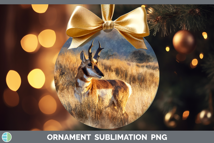 Antelope Safari Sunset Ornament Sublimation Design