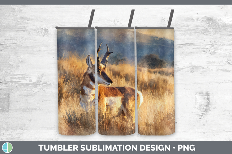 Antelope Safari Sunset Tumbler Sublimation Design