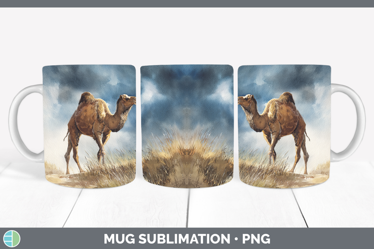 Camel Safari Sunset Mug Wrap Sublimation Design