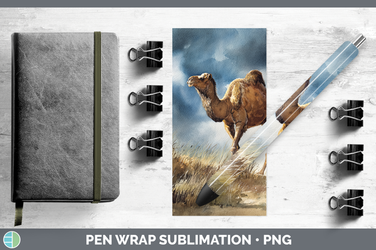 Camel Safari Sunset Pen Wrap Sublimation Design