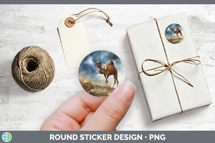 Camel Safari Sunset Stickers Design