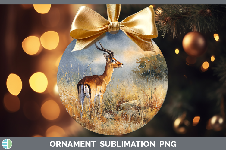 Impala Safari Sunset Ornament Sublimation Design